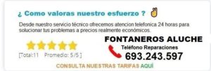 Fontanero Aluche precio